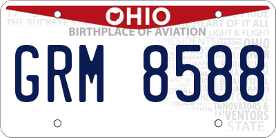 OH license plate GRM8588