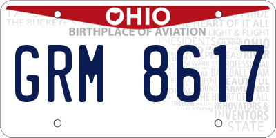 OH license plate GRM8617