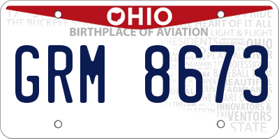 OH license plate GRM8673