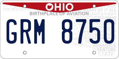 OH license plate GRM8750