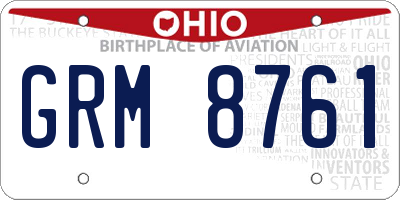 OH license plate GRM8761