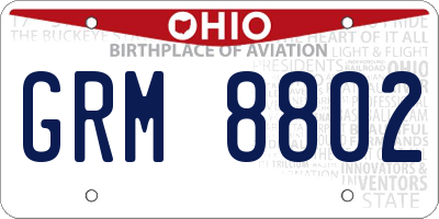 OH license plate GRM8802