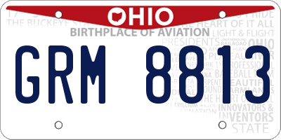 OH license plate GRM8813
