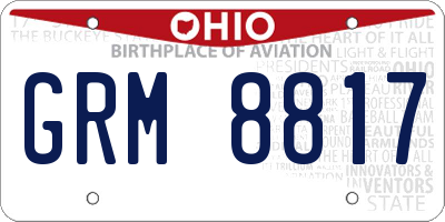 OH license plate GRM8817