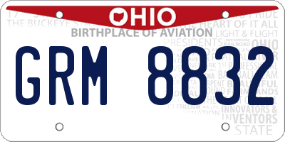 OH license plate GRM8832