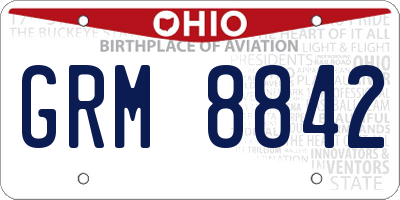 OH license plate GRM8842