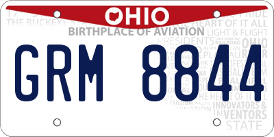 OH license plate GRM8844