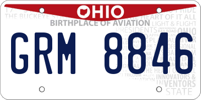 OH license plate GRM8846