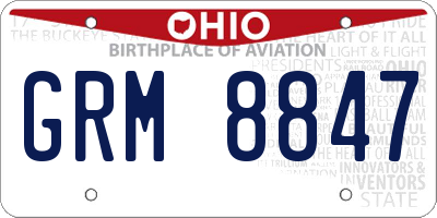 OH license plate GRM8847