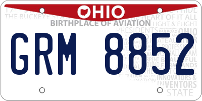 OH license plate GRM8852