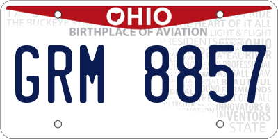 OH license plate GRM8857
