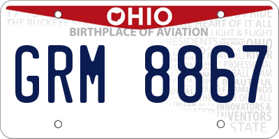 OH license plate GRM8867