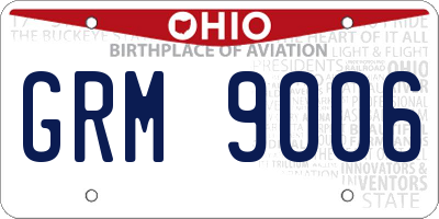 OH license plate GRM9006