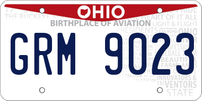 OH license plate GRM9023