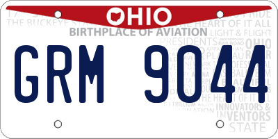 OH license plate GRM9044