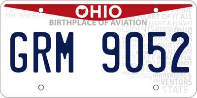 OH license plate GRM9052