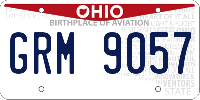 OH license plate GRM9057