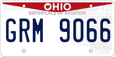 OH license plate GRM9066