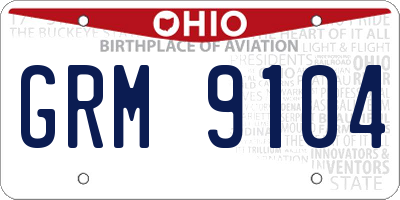 OH license plate GRM9104