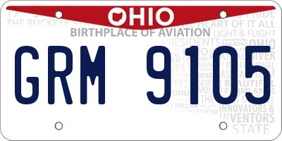 OH license plate GRM9105