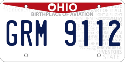 OH license plate GRM9112