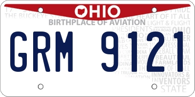 OH license plate GRM9121