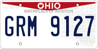 OH license plate GRM9127