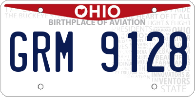 OH license plate GRM9128