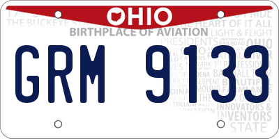 OH license plate GRM9133