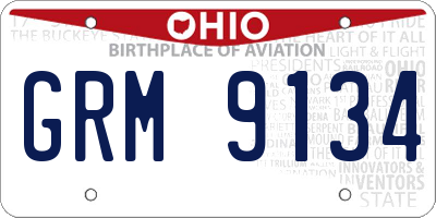 OH license plate GRM9134