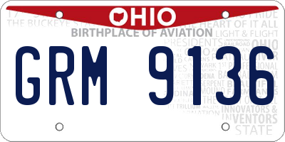 OH license plate GRM9136