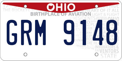 OH license plate GRM9148