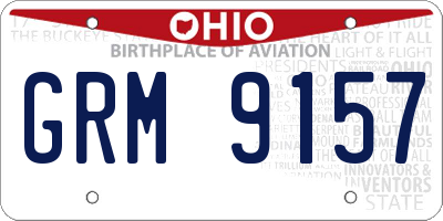 OH license plate GRM9157