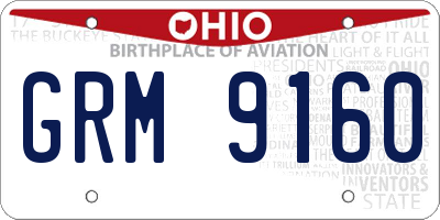 OH license plate GRM9160