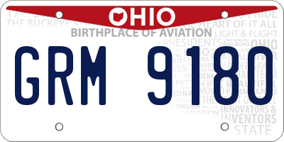 OH license plate GRM9180