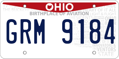 OH license plate GRM9184