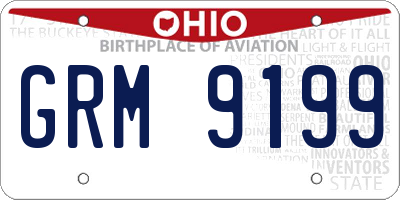 OH license plate GRM9199