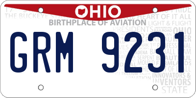 OH license plate GRM9231