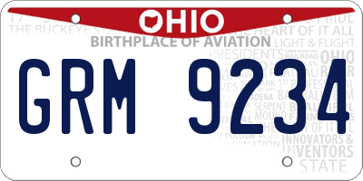 OH license plate GRM9234