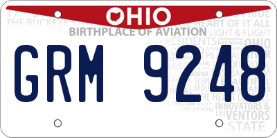 OH license plate GRM9248