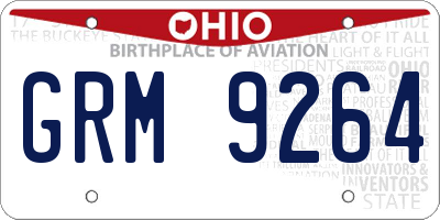 OH license plate GRM9264
