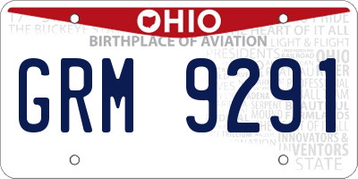 OH license plate GRM9291