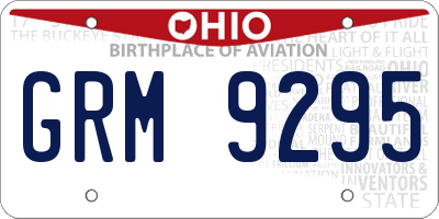 OH license plate GRM9295
