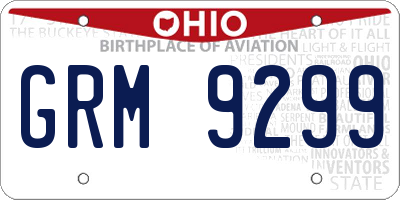 OH license plate GRM9299