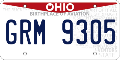 OH license plate GRM9305