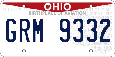 OH license plate GRM9332