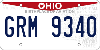OH license plate GRM9340