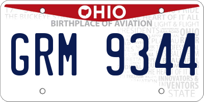 OH license plate GRM9344
