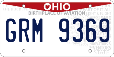 OH license plate GRM9369