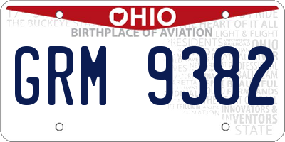 OH license plate GRM9382